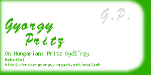 gyorgy pritz business card